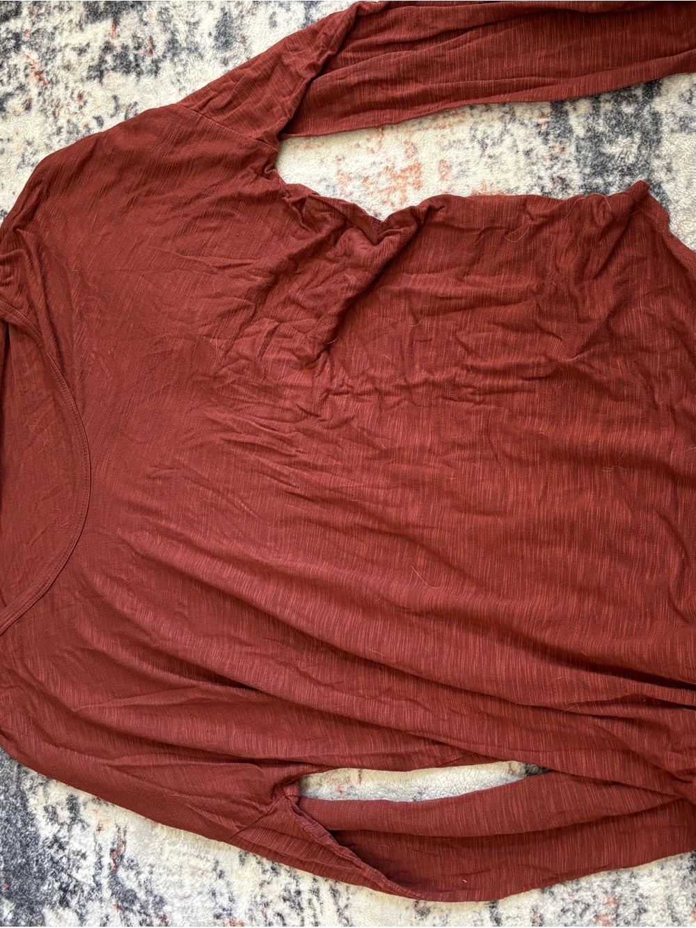 Old Navy Long Sleeve Scoop Neck Top - Rust Brown
